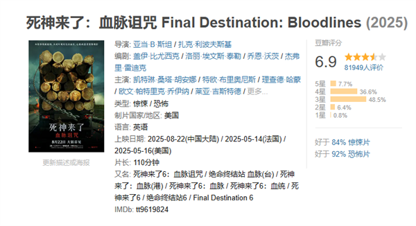 系列首登内地院线》今日中国内地上映：未成年慎看